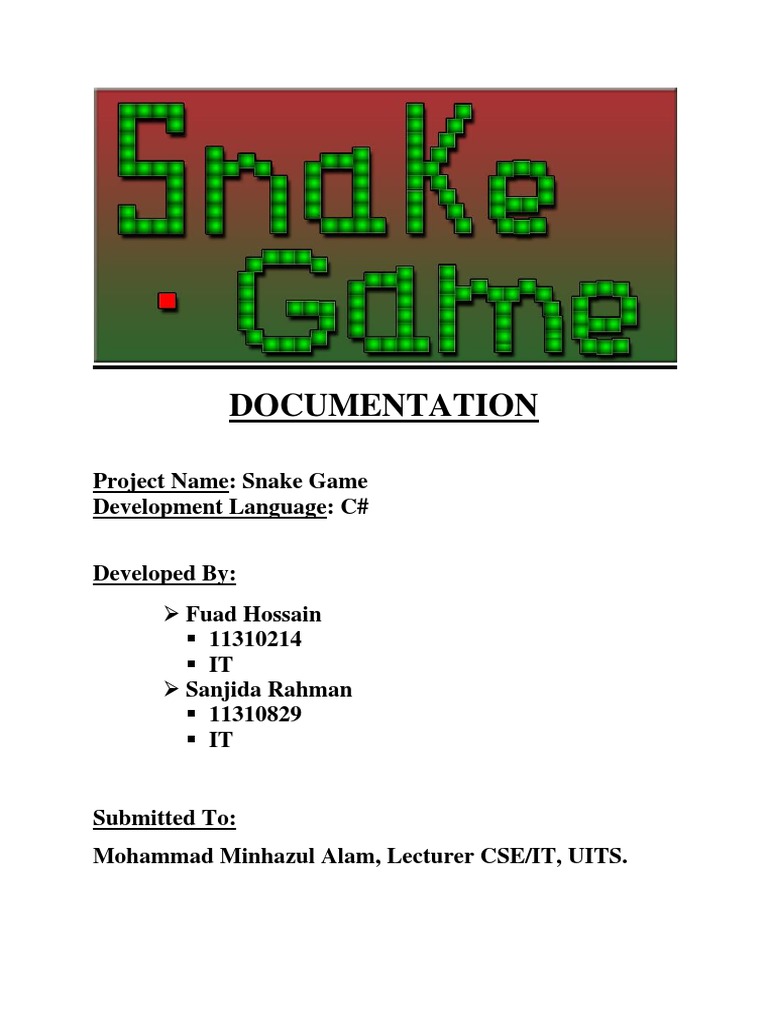 Multiplayer Snake Game in C# Documentation | PDF | Graphics | Design