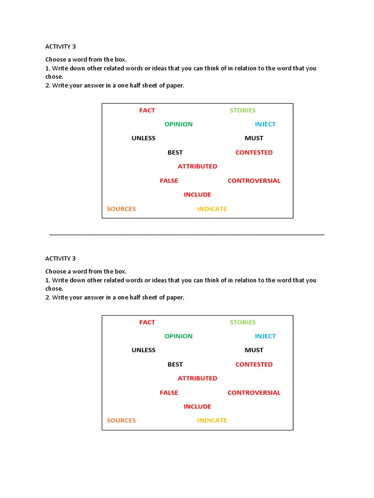 Word Association Activity Guide | PDF