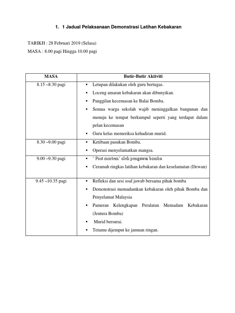 Latihan Kebakaran 2018 Pdf
