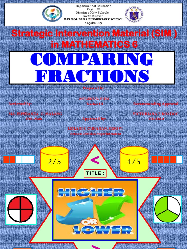 MATH 6 - (SIM) Comparing Fractions | PDF | Fraction (Mathematics ...