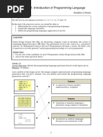 ACTIVITY 1: Introduction of Programming Language: Duration: 2 Hours