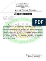Appointment of Sec.