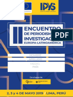 Programa II Encuentro de Periodismo de Investigación Europa-Latinoamérica