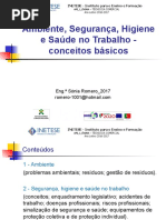 Ambiente, Segurança, Higiene e Saúde No Trabalho - Conceitos Básicos