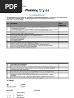 Drivers Working Styles Questionairre and Summary