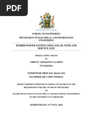 Hybrid Power System Using Solar Wind And Service Linepdf