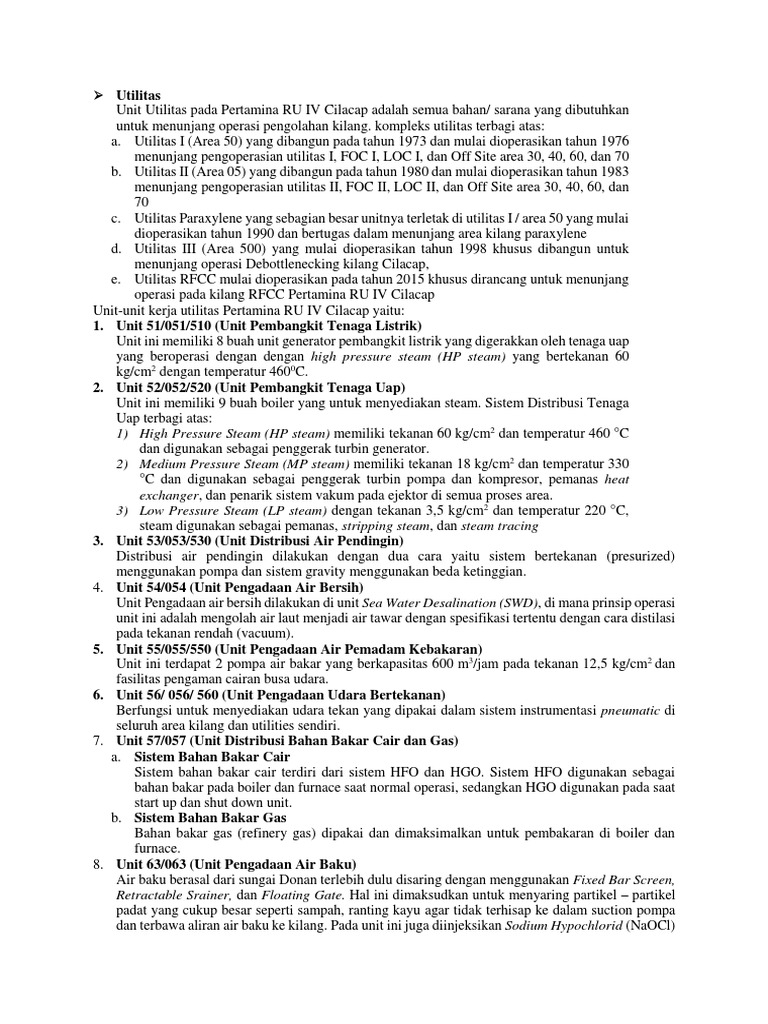 Utiltas PERTAMINA RU IV CILACAP | PDF