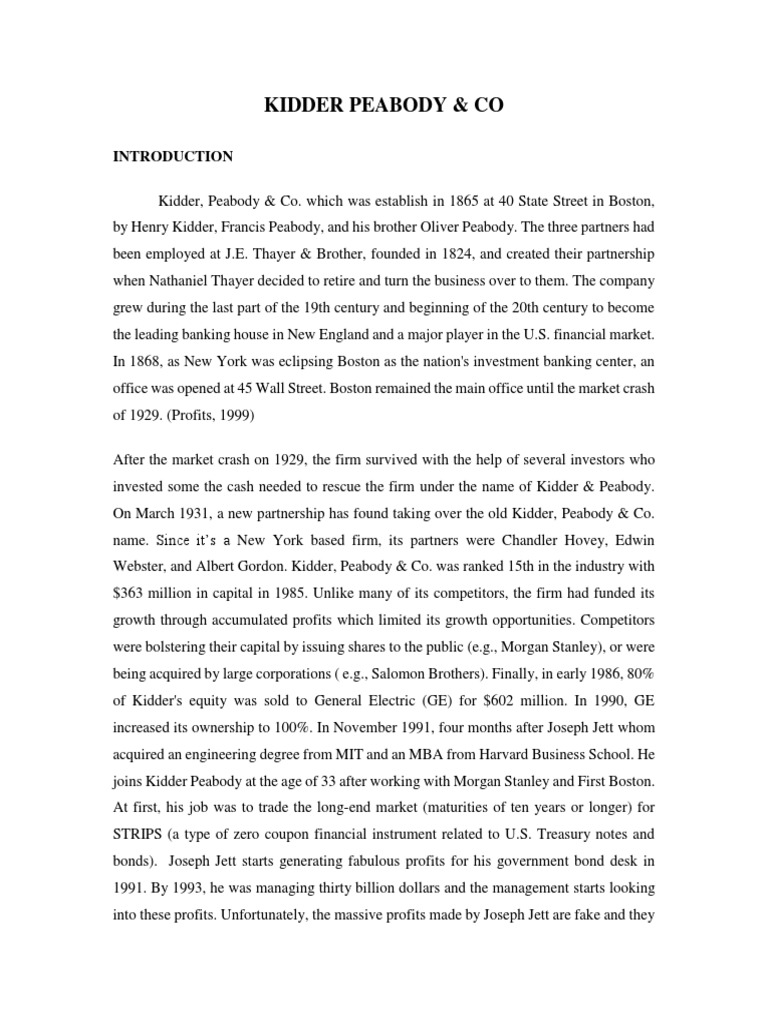 Kidder Peabody PDF Audit Financial Markets