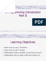 C Programming Introduction Part II - Functions, Arrays, Pointers, File Access