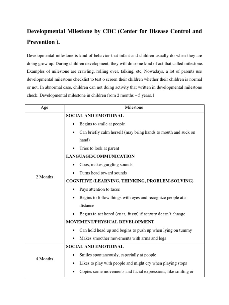 CDC Developmental Milestones Guide | PDF | Gesture | Child Development