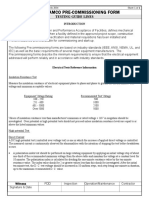 Saudi Aramco Pre-Commissioning Form: Testing Guide Lines