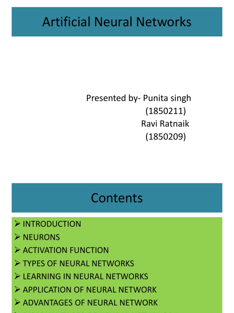 Overview of Artificial Neural Networks | PDF | Artificial Neural ...