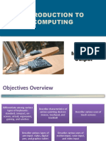 Introduction To Computing: Input and Output