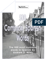 500 Common Words Spanish To English