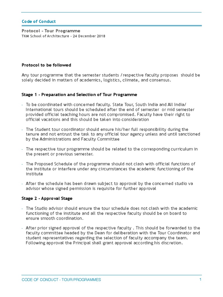 Protocol - Tour Programme: Protocol To Be Followed | PDF | Academic ...