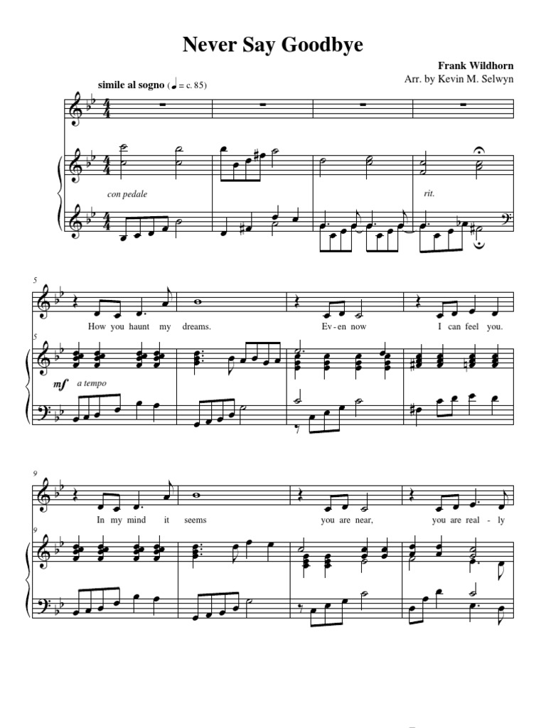 We'll Never Say Goodbye - Big Band中古楽譜 We'll Never Say Goodbye - Big Band中古楽譜