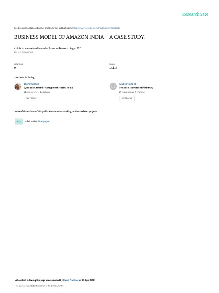 Amazon India Business Model Case Study | PDF | E Commerce | Online Shopping