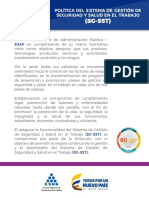 Poliìtica Del Sistema de Gestion de Seguridad y Salud en El Trabajo Sg Sst.