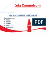Coca-Cola Conundrum: Management Visioners
