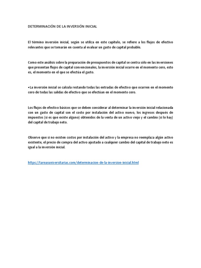 Cálculo de la Inversión Inicial | PDF | Capital (economía) | Inversiones