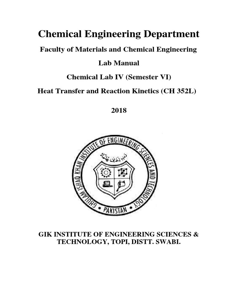 Heat Transfer Lab Manual CH 352L | PDF | Heat Transfer | Thermal Conduction