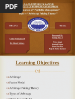 Presentation of "Portfolio Management" Topic "Arbitrage Pricing Theory "