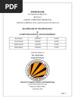 Food Bank: Bachelor of Technology in