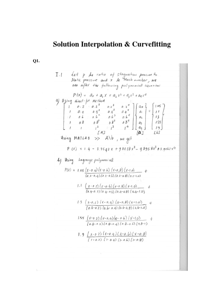 Interpolation and Curve Fitting Techniques | PDF