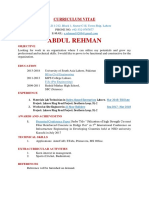 Abdul Rehman: Curriculum Vitae