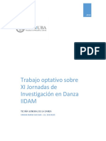 Trabajo Optativo Sobre XI Jornadas de Investigación en Danza