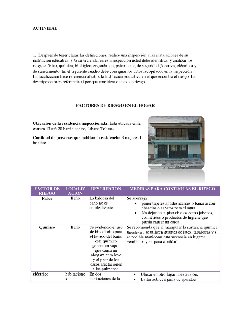 Identificación de Riesgos en Hogar y Trabajo | PDF | Salud y bienestar ...