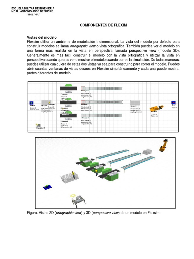 Componentes y Vistas en Flexsim 3D | PDF | Archivo de computadora ...