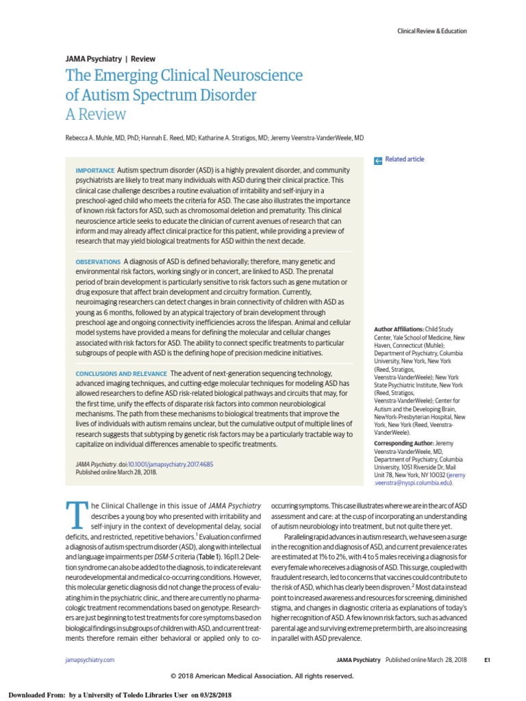 Autism Neuroscience | PDF | Autism Spectrum | Single Nucleotide ...