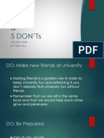 5 DO's & 5 DON'Ts: For First Years by Tyson Pula