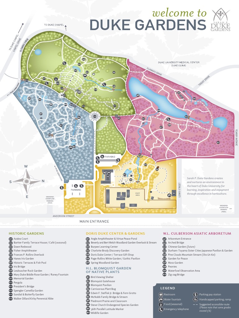 Duke Gardens Map 050216 PDF  PDF  Horticulture And Gardening  Landscape