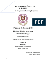 Separación de tres etapas de absorción con 75 psia de presión