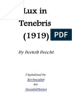 Lux in Tenebris by Bertolt Brecht