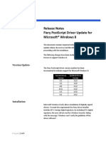 Release Notes Fiery Postscript Driver Update For Microsoft® Windows 8