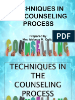 Techniques in The Counseling Process: Prepared By: Mrs. Melanie M. Quitco