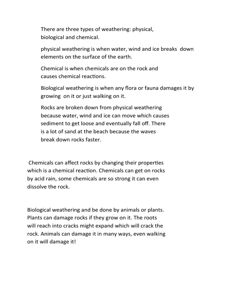 Types of Weathering Explained | PDF | Weathering | Rock (Geology)