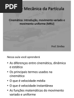 Cinemática - Movimento Variado e Uniforme, Sem Derivada - Slides Da Aula
