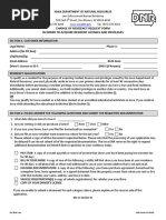 Change of Residency Request Form in Order To Acquire Resident Licenses and Privileges