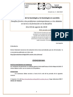 XIII Jornadas de Sociología Del 26 Al 30 de Agosto de 2019, Buenos Aires - Argentina - Circular Nro3