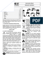 Instruction Sheet Hydraulic Cylinders