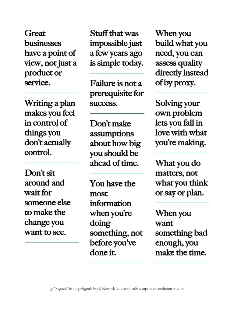 37signals From Rework Book Pdf