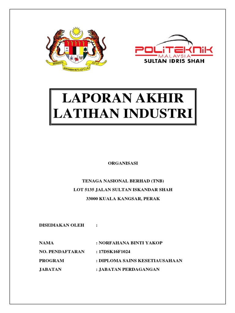 Autorecovery Save Of Laporan Akhir Latihan Industri Docx