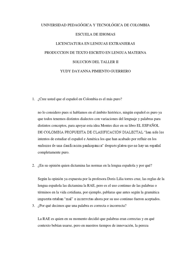 Diferencia Entre Lengua Y Dialecto Rae Texto Argumentativos | PDF | Lengua española | Dialecto