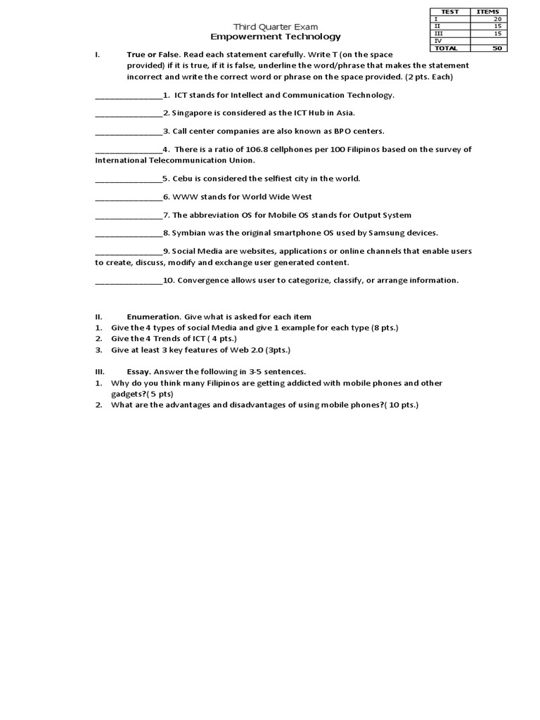 Revised 3rd Quarter Exam Gr. 11 PDF