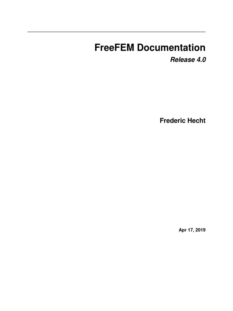 FreeFEM Documentation PDF | PDF | Fluid Dynamics | Finite Element Method