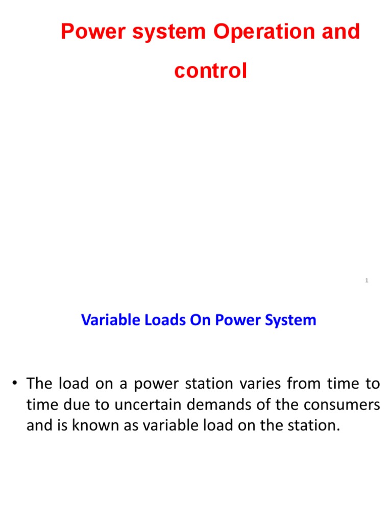 Power System Operation and Control | PDF | Electric Power System ...